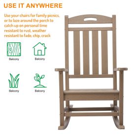 Poly Lumber Patio Rocking Chair - Weathered Wood