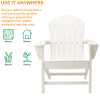 Poly Lumber Adirondack Chair Patio Chair Lawn Chair Outdoor Adirondack Chairs - White