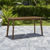 Farmhouse chic Slatted Eucalyptus Wood Patio Dining Table - as Pic