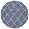 Home Decor Indoor/Outdoor Accent Rug Natural Stylish Classic Pattern Design - Navy|White - 7'6" ROUND