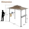 8 x 5 FT Grill Pergola Tent with Air Vent Double Tiered BBQ Gazebo Outdoor Barbecue Canopy, Khaki/Gray - Khaki
