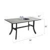 Renaissance Outdoor Patio Hand-scraped Wood Rectangular Dining Table with Curvy Legs - as Pic