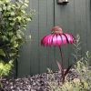 Pink Coneflower Bird Feeder Outdoor Decoration Garden Flower Picaflor Wild Bird Feeder Feeding Outside Rust Resistant Art Metal - Orange - China