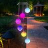 Solar Powered LED Ball Wind Chimes Color Changing LED String Light Patio Garden Decor - White