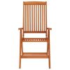 Folding Patio Chairs 8 pcs Solid Wood Eucalyptus - Brown