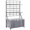 Storage Box with Trellis Gray 39"x21.7"x63" Solid Acacia Wood - Grey
