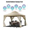 Outdoor 2-Tier 10 Feet x 10 Feet Screw-free Structure Shelter Gazebo Canopy - beige