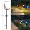 Garden Solar Lights Outdoor Moon Crackle Stake Metal Lights Courtyard - Colourful