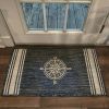 Home Decor Indoor/Outdoor Accent Rug Natural Stylish Classic Pattern Design - Navy - 5'3" X 7'0"