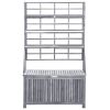 Storage Box with Trellis Gray 39"x21.7"x63" Solid Acacia Wood - Grey