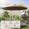 10 Feet Patio Offset Umbrella with 112 Solar-Powered LED Lights - Coffee