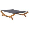 Patio Lounge Bed 65"x74.2"x18.1" Solid Bent Wood Anthracite - Anthracite