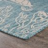 Home Decor Coastal Bordered Coral Reef Indoor/Outdoor Accent Rug - Aqua|White - 7'6" X 9'5"