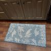 Home Decor Coastal Bordered Coral Reef Indoor/Outdoor Accent Rug - Aqua|White - 7'6" X 9'5"