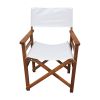 Folding Chair Wooden Director Chair Canvas Folding Chair Folding Chair populus + Canvas (Color : White) - as Pic