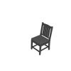 HDPE Dining Chair; Gray; With Cushion; No Armrest; Set of 2 - as Pic