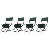 4-piece Folding Outdoor Chair with Storage Bag; Portable Chair for indoor; Outdoor Camping; Picnics and Fishing; Green - as Pic