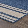 Home Decor Indoor/Outdoor Accent Rug Natural Stylish Classic Pattern Design - Navy - 5'3" X 7'0"