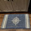 Home Decor Indoor/Outdoor Accent Rug Natural Stylish Classic Pattern Design - Navy - 5'3" X 7'0"