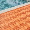 (Set of 10) Hanalei Eucalyptus Interlocking Wooden Decktile in Red Brown - as Pic