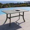 Renaissance Outdoor Patio Hand-scraped Wood Rectangular Dining Table with Curvy Legs - as Pic