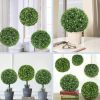 Artificial Boxwood Topiary Ball;  Indoor Outdoor Artificial Plant Ball Wedding Party Decoration (Ball with White Flower) - 15â€šÃ„Ã²â€šÃ„Ã´