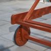Malibu Outdoor Wood Folding Sunbathing Chaise Lounge - as Pic