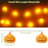 Halloween String Lights 59IN Total Length Pumpkin LED Lamps - Orange