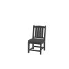 HDPE Dining Chair; Gray; With Cushion; No Armrest; Set of 2 - as Pic